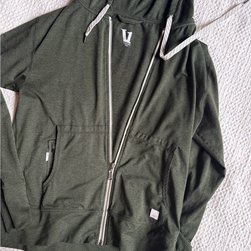 Vuori Olive Green Zip-Up Hoodie